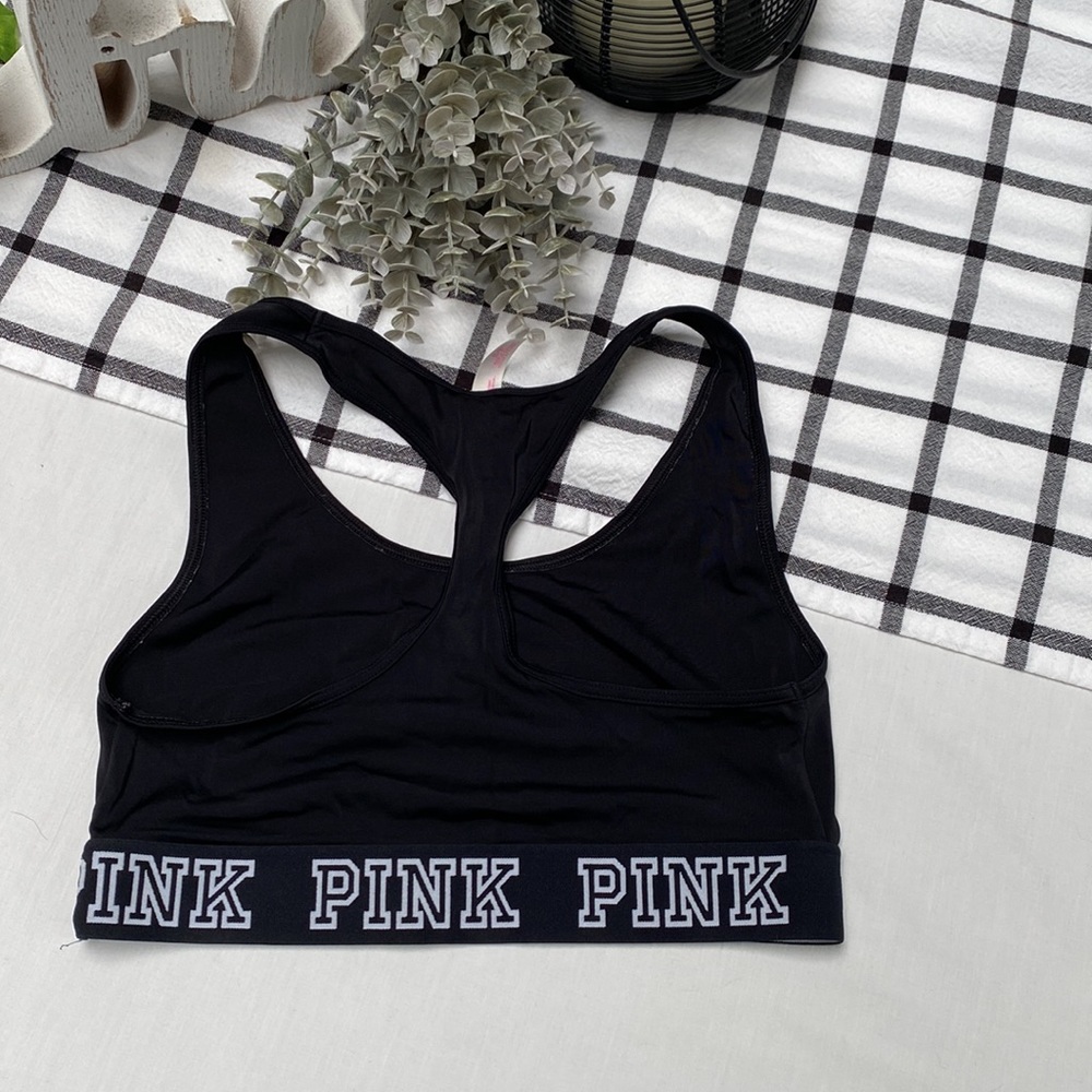 PINK - Black Comfy Racerback Pullover Sports Bra, Size Small - Picture 4 of 8